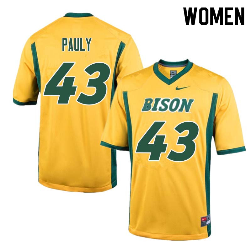 Women #43 Beau Pauly North Dakota State Bison College Football Jerseys Sale-Yellow - Click Image to Close